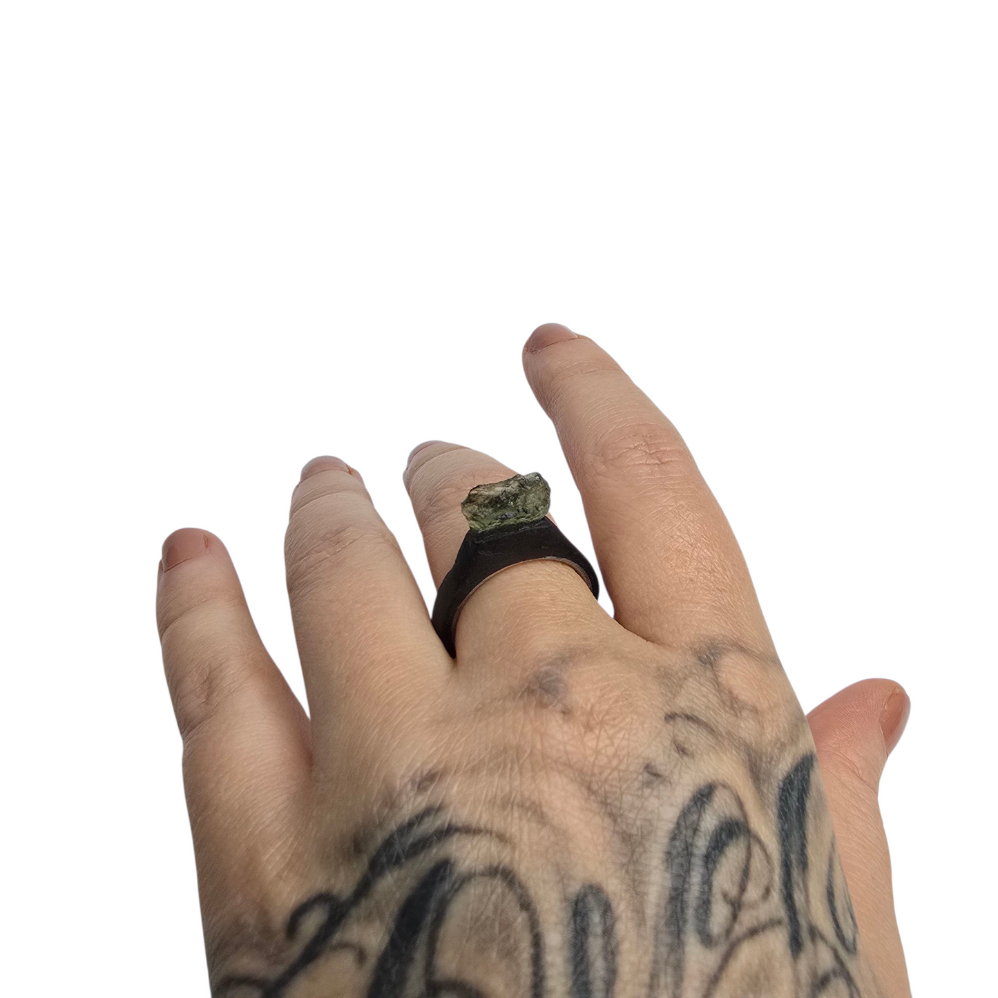 MOLDAVITE RING size 8