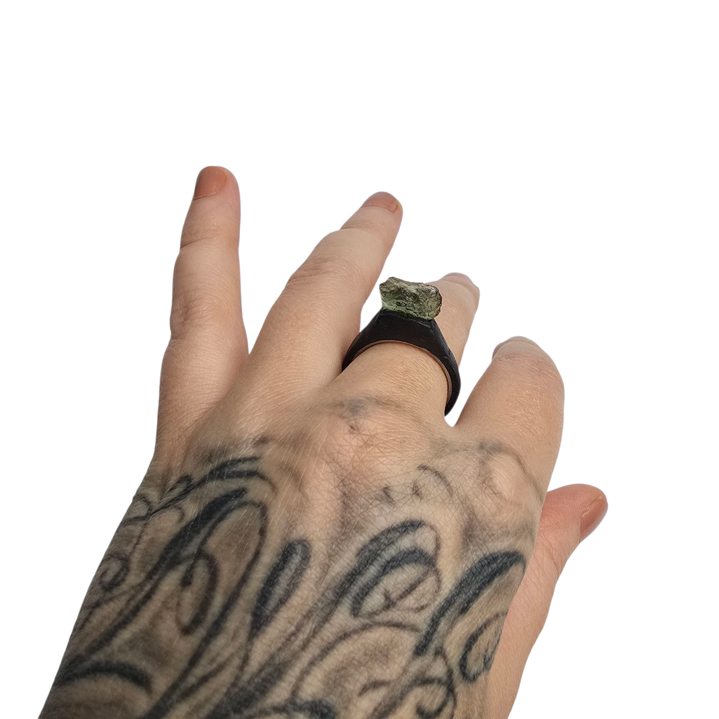 MOLDAVITE RING size 8