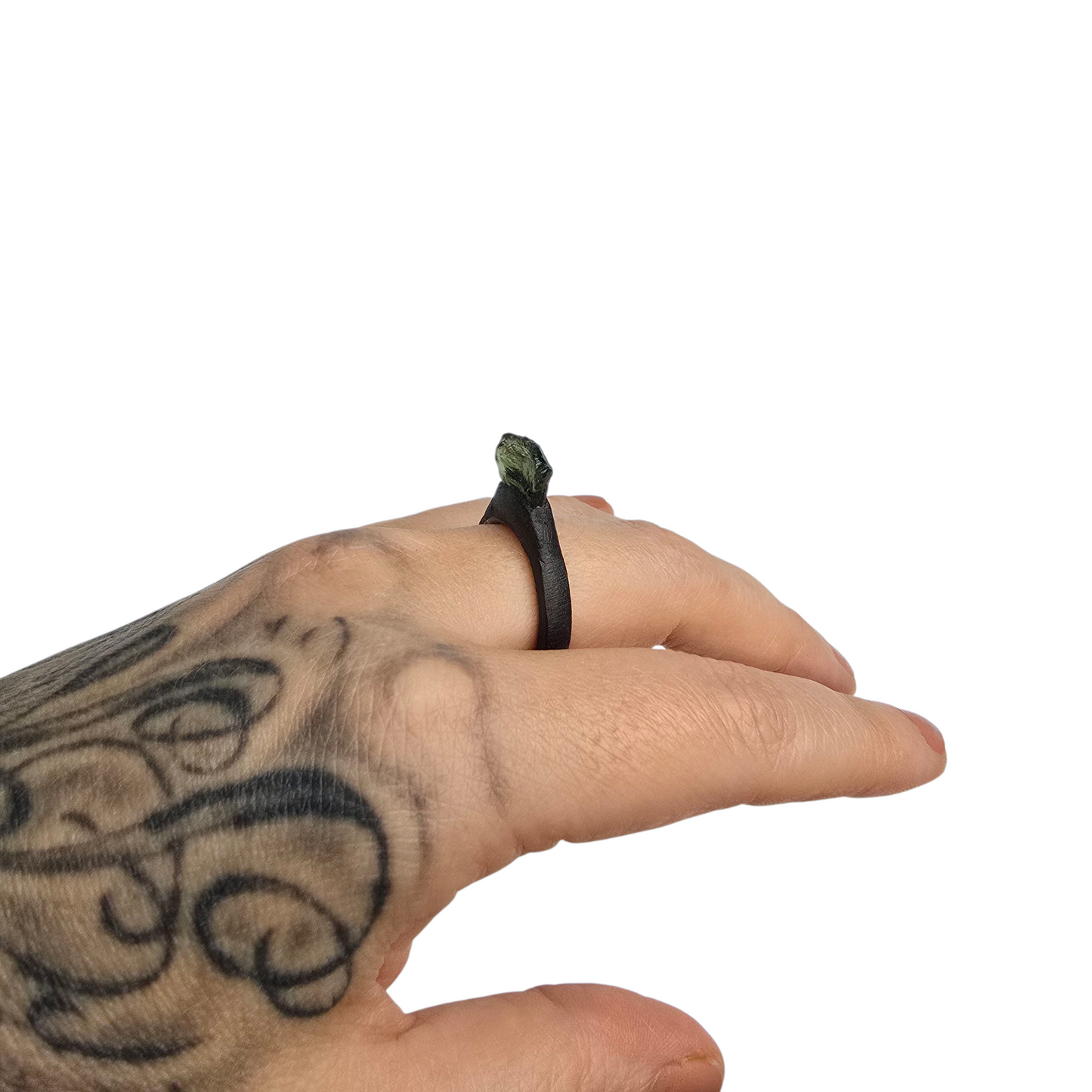 MOLDAVITE RING size 8