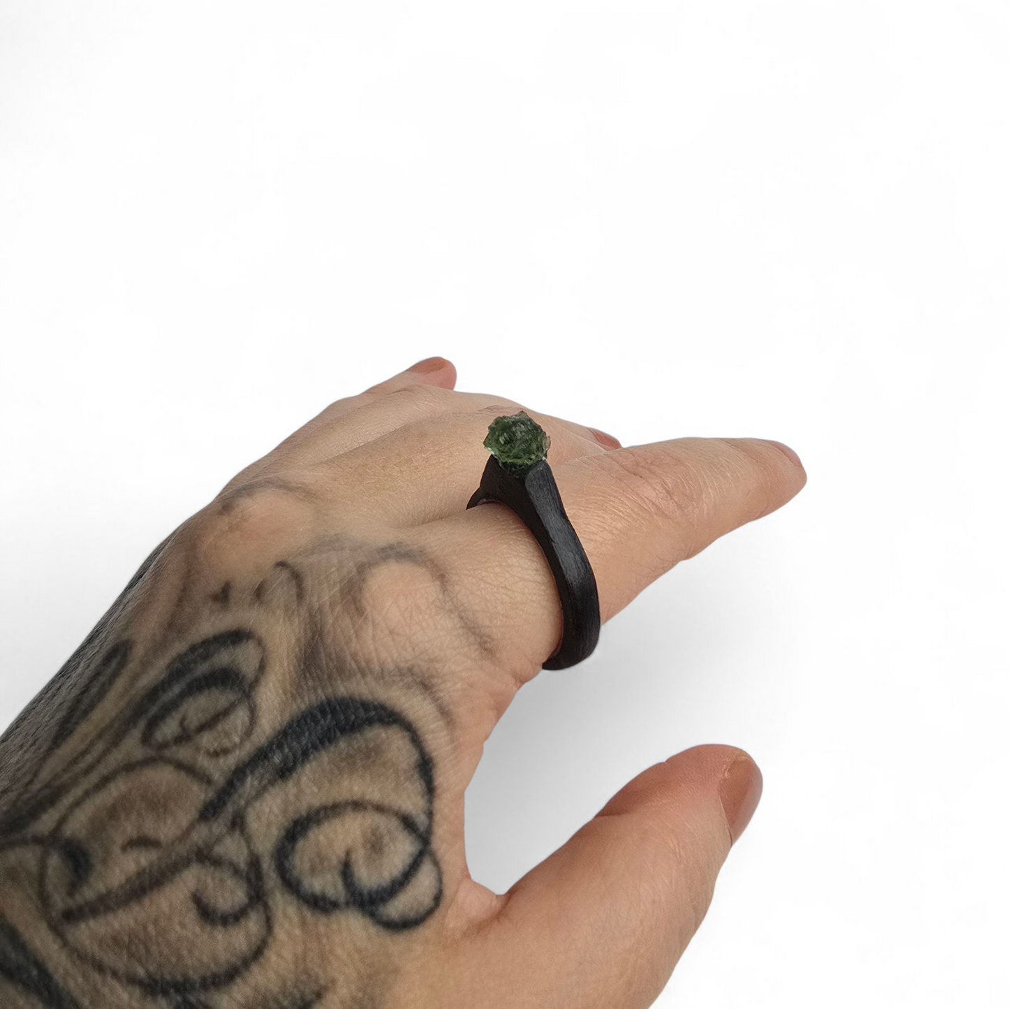 MOLDAVITE RING size 9