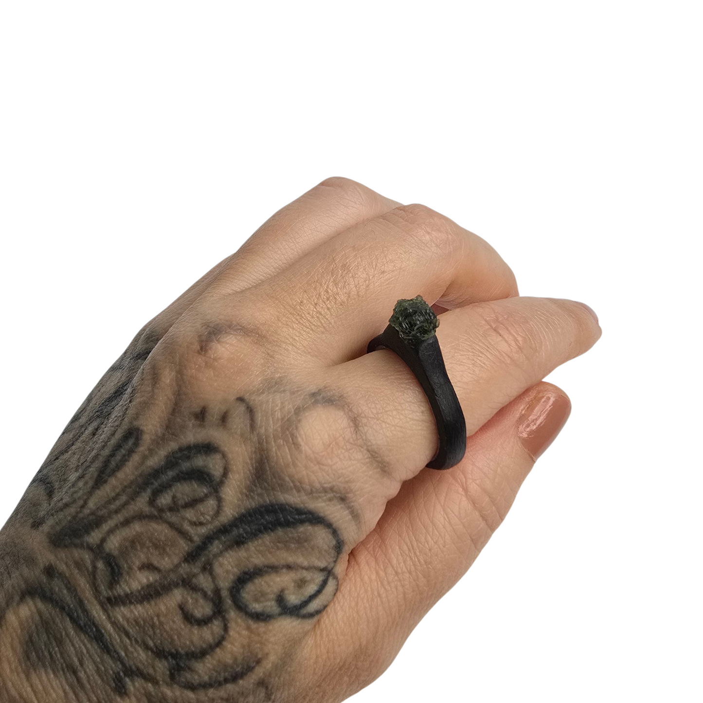 MOLDAVITE RING size 9