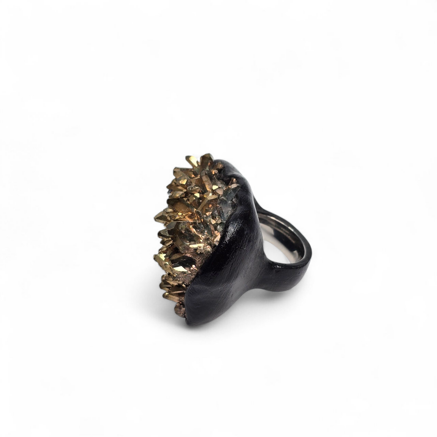 TITANIUM QUARTZ RING size 9