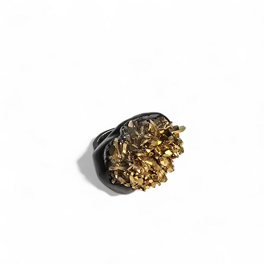 TITANIUM QUARTZ RING size 9