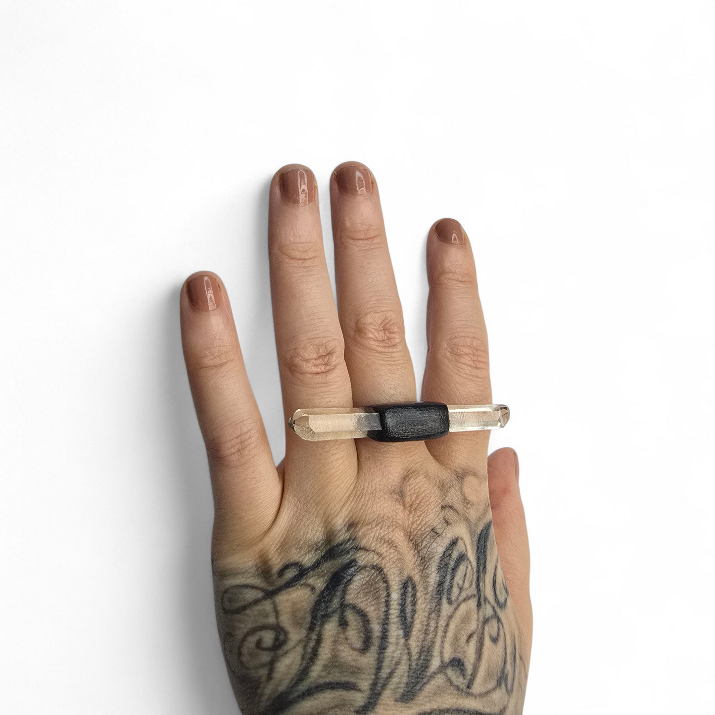 SMOKY QUARTZ RING size 8.5