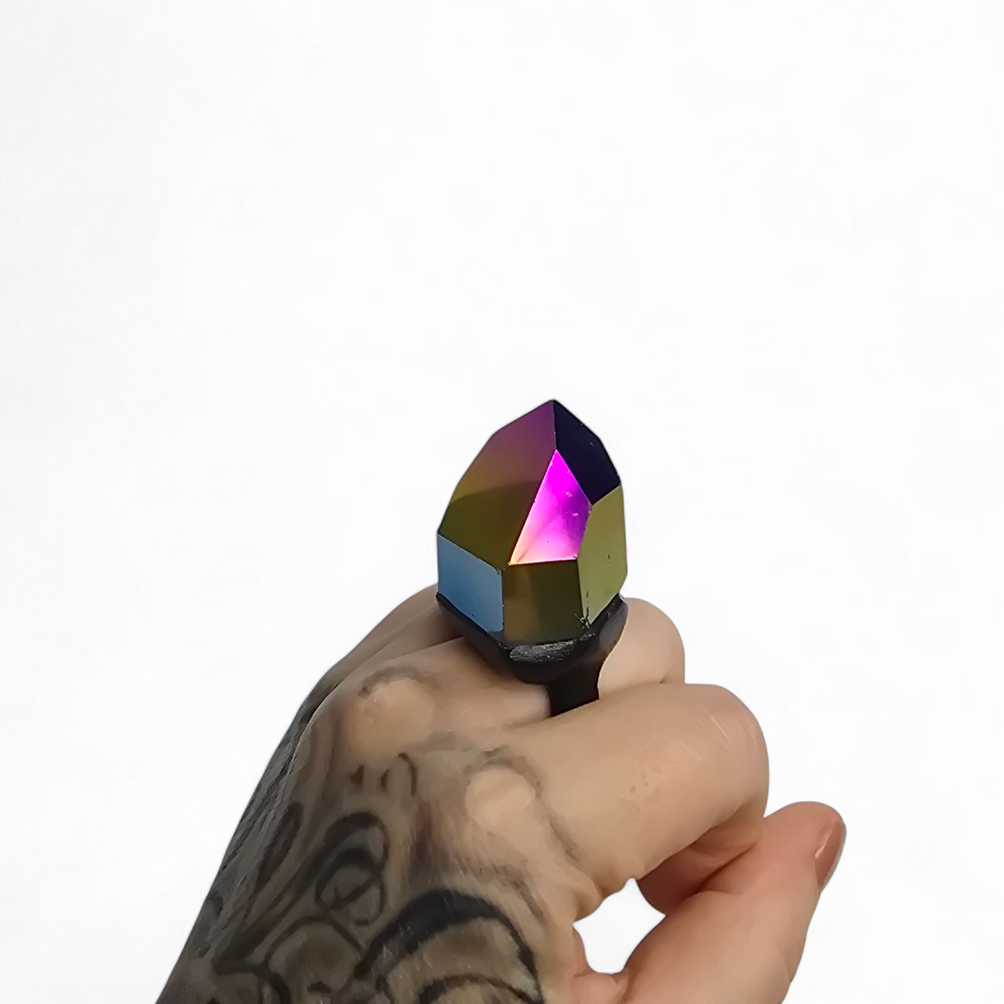 TITANIUM QUARTZ RING size 8.5