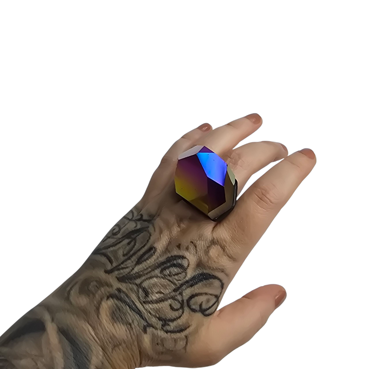 TITANIUM QUARTZ RING size 8.5
